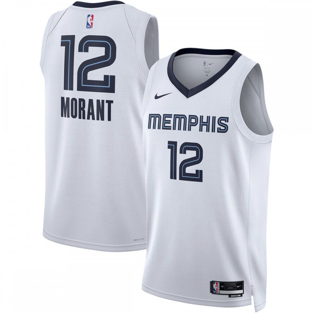 Ja Morant Memphis Grizzlies Unisex 2022/23 Swingman Jersey - Association Edition - White-Pro Kit Vault | Brand New 26/27 Sports Jerseys